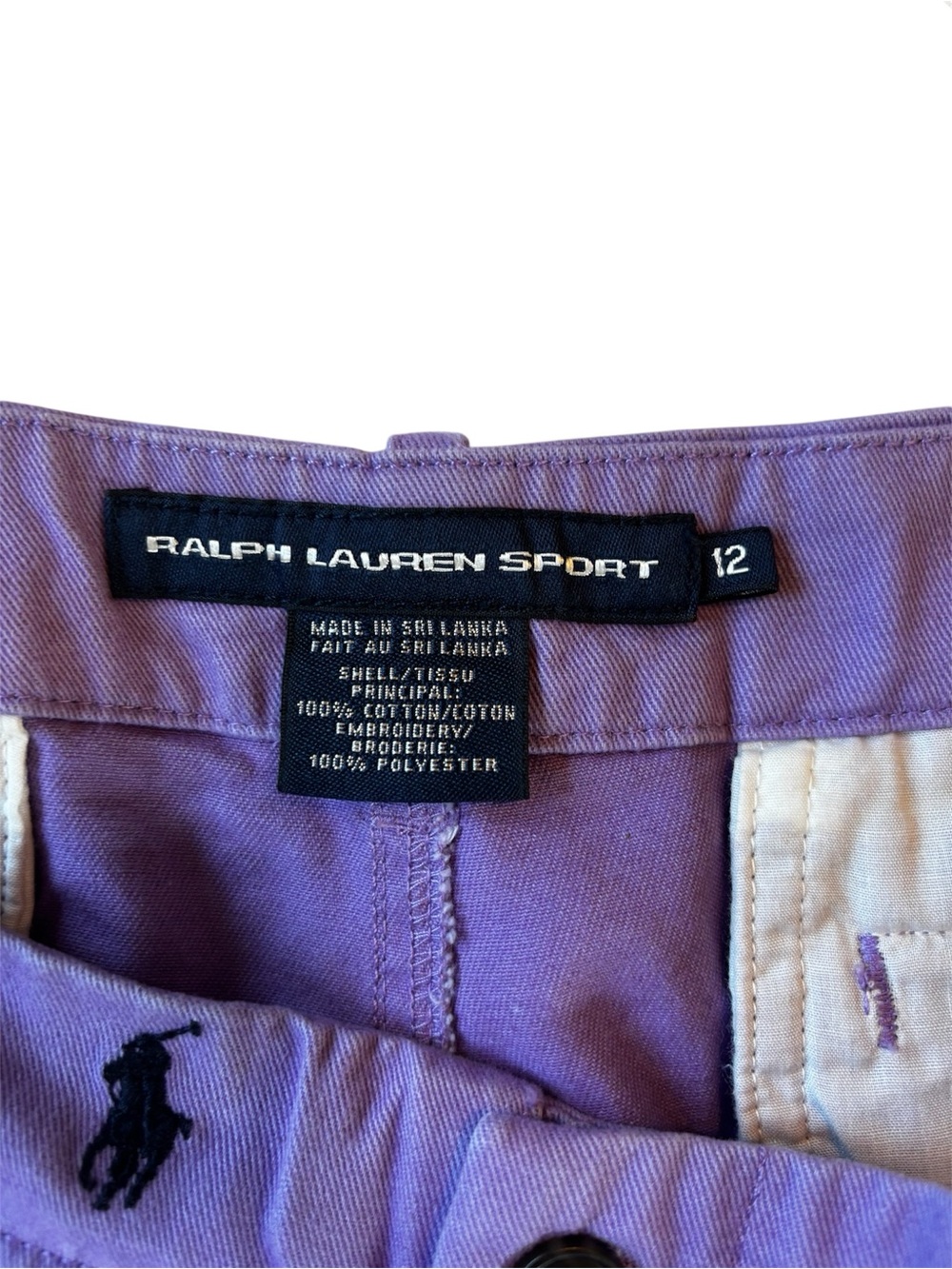 Ralph Lauren Sport Women's Chino Shorts Embroidered Pony Logo Purple Size 12 - Picture 3 of 7